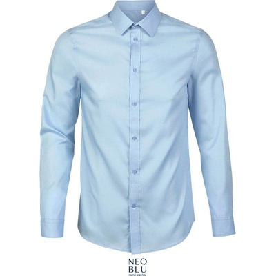 Neoblu Blaise men mikro keprová košeľa s dl. rukávom modrá soft