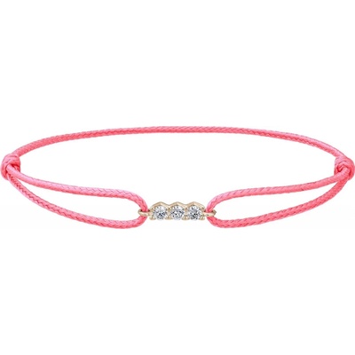 Tiami provázkový náramek Pure Line 3 z růžového zlata s diamanty růžový BPL3P2205