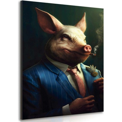 Obraz zvířecí gangster prase - 30x40