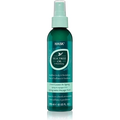 Hask Tea Tree Oil & Rosemary bezoplachový sprej Ochrana vlasov pred teplom 175 ml