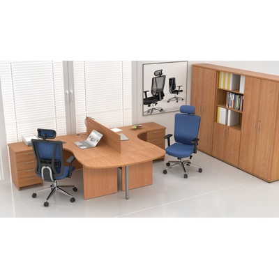 NABYTEK-DESIGNOVY.CZ - ZE 2.12P 11 Sestava kancelářského nábytku Komfort 2.12 buk – Zboží Dáma