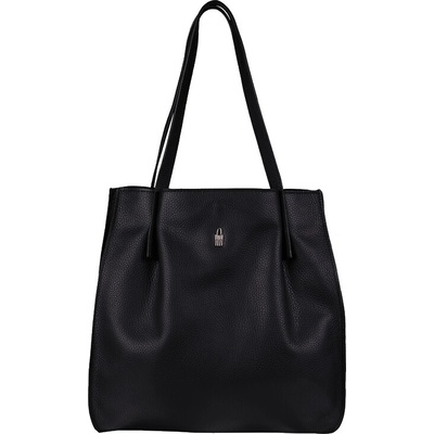 Wojewodzic Čierna kožená shopper kabelka A4 31916/E/FD01
