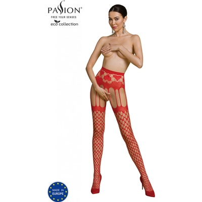 Passion Erotické punčochové kalhoty ECO S009 red