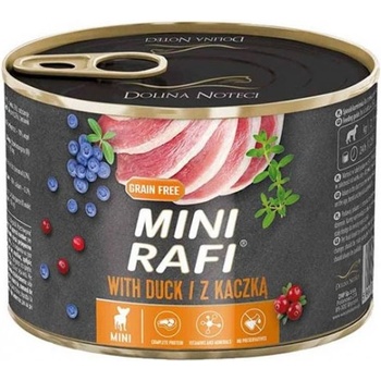 Dolina Noteci Rafi mini duck - консерва за кучета с патешко, за малки породи, 185 гр - Полша