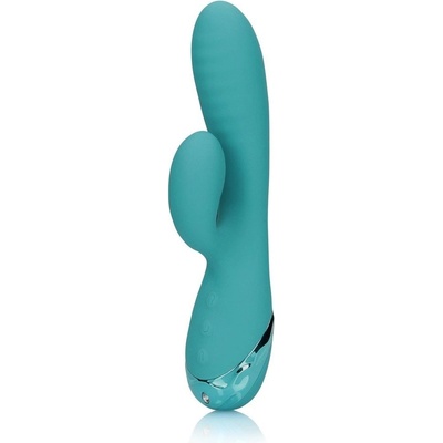 Shots Loveline Inflatable Rabbit Vibrator Peacock Blue nafukovací na bod G a klitoris 19 x 3,4 - 4,5 cm