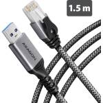 AXAGON ADE-AM15 USB-A Gigabit Ethernet адаптер с вграден мрежов кабел CAT6 RJ-45, 1, 5 м, черен (ADE-AM15)