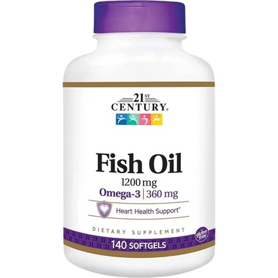 21st Century Fish Oil, 1200 mg, 140 капсули, 21st Century (9144)