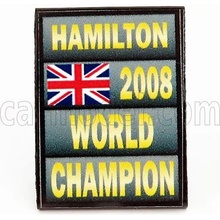 Cartrix Accessories F1 World Champion Plate Pit Board Mclaren Mercedes Mp4/23 N 22 Season 2008 Lewis Hamilton Šedá Černá Žlutá 1:43