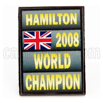 Cartrix Accessories F1 World Champion Plate Pit Board Mclaren Mercedes Mp4/23 N 22 Season 2008 Lewis Hamilton Šedá Černá Žlutá 1:43