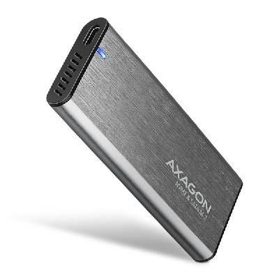 AXAGON EEM2-SG2, USB-C 3.2 Gen 2 - M.2 NVMe SATA SSD kovový RAW box, bezšroubkový, stříbrný EEM2-SG2