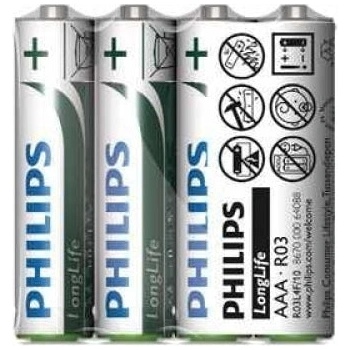 Philips Longlife батерия R03 AAA E 4бр (R03L4F/10)