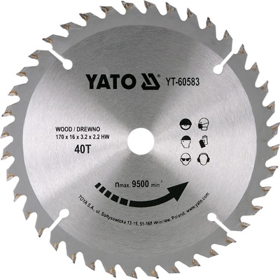 YATO Kotouč na dřevo 170 x 16 mm 40z