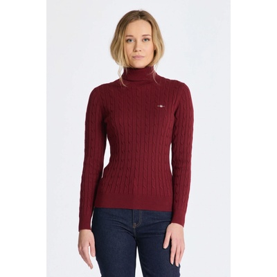 Gant STRETCH COTTON CABLE TURTLENECK PLUMPED RED