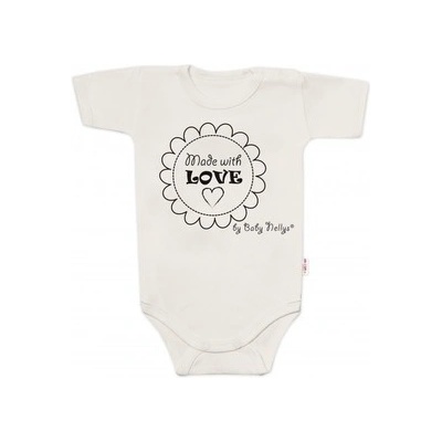 Body krátky rukáv Baby Nellys Made with love béžové