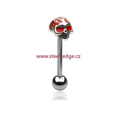Steel Edge piercing do jazyka lebka 014R