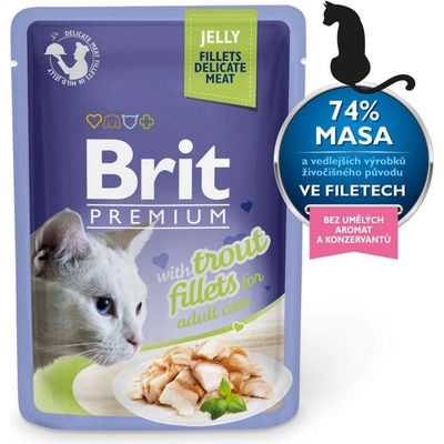 Brit Premium Cat Delicate Fillets in Jelly pstruh 85 g