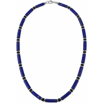 Manoki Luxusní pánský náhrdelník s lapis lazuli X-WA847SN/55 Modrá