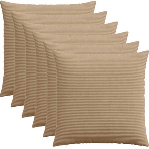 vidaXL Калъфка за възглавница 6 pcs HEERLEN Кафяво 70 x 70 cm кордурой (913276)