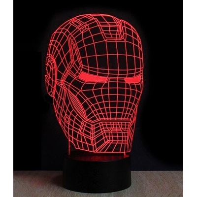 Beling Detská lampa, Iron Man maska, 7 farebná QS352