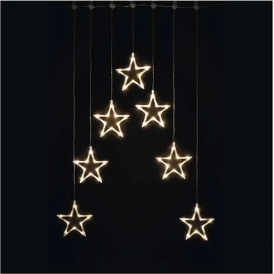 EMOS LED vianočný záves 7 hviezd 67x125 cm vonkajší aj vnútorný teplá biela