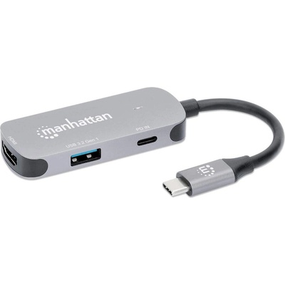 MANHATTAN USB-C към HDMI 3в1 Docking конвертер с PD (130707)