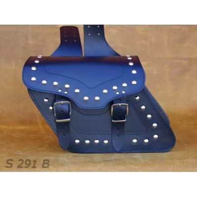Kožené moto brašny S291 černé, 33x28x17cm - nýty a třásně – Hledejceny.cz