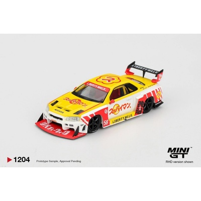 Mini GT NISSAN GTR R34 LB-SUPER SILHOUETTE SKYLINE SUPPAIMAN OKINAWA 2025- 1:64