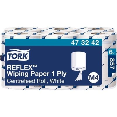 Tork Кухненска хартия Tork - Reflex Wiping, M4, 6 х 857 къса, бяла (473242)