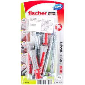 Fischer УНИВЕРСАЛЕН ДЮБЕЛ С ВИНТ Ф10Х50ММ 4 БРОЯ fischer duopower s k nv (4048962237085)