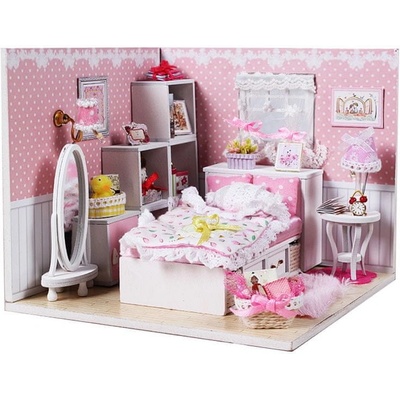 HABARRI Miniatura domečku DIY LED princeznovský pokoj
