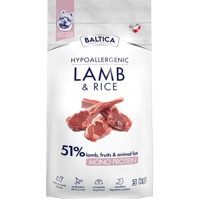Baltica Hypoalergenní Adult Small jehněčí a rýže 3 kg