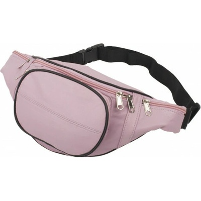 Bauchtasche mit Fronttasche Reißverschluss Nappa Leder rosa