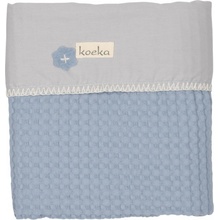 Koeka Deka Antwerp waffle flanel soft blue silver grey