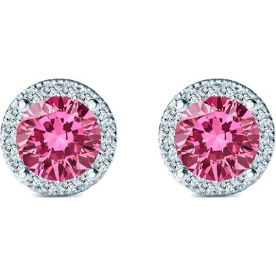 SAVICKI Náušnice This is Love bílé zlato růžové laboratorní diamanty, laboratorní diamanty TIL-K01-BR-050-LABPINK-B