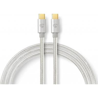 Nedis CCTB60800AL20 USB 2.0, USB-C™ Zástrčka, USB-C™ Zástrčka, 480 Mbps, 2m, stříbrný
