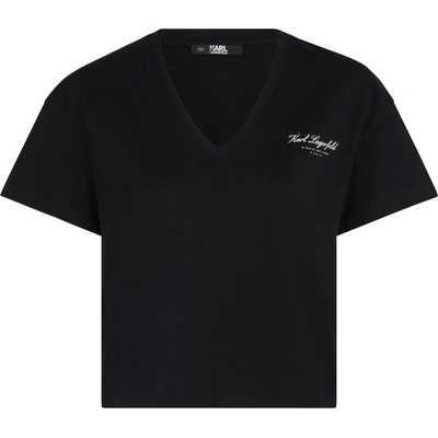 Karl Lagerfeld Тениска 'Hotel ' черно, размер S