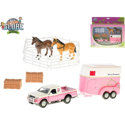 Kids Globe FARMING Auto MITSUBISHI s přívěsem pro převoz koní
