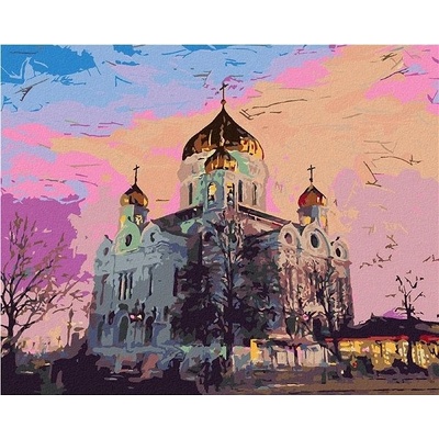zuty Malování Podle Čísel Katedrála Krista Spasitele V Moskvě 80 x 100 Cm Plátno
