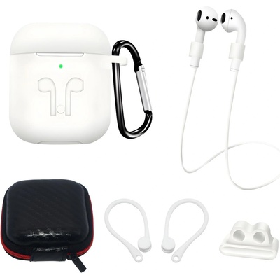 Apple Пълен комплект силиконов калъф за AirPods 2 / AirPods 1 - Бяла KP27722
