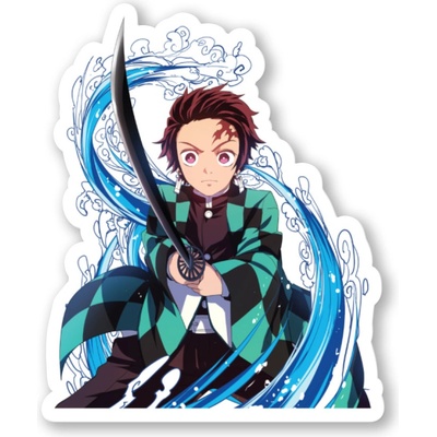 Demon Slayer Samolepka Tanjiro Water Breathing Form