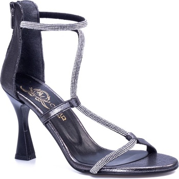 Johns Athletic Дамски елегантни сандали с камъни 4950 - Платинен цвят #365652 (365652_Platinum)