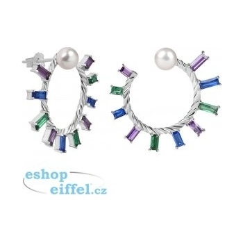 Silver Cat se zirkony a perličkami SC350