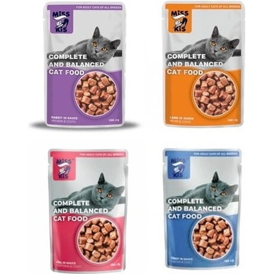 MISS KIS - пауч за котки, четири вкуса, 100гр
