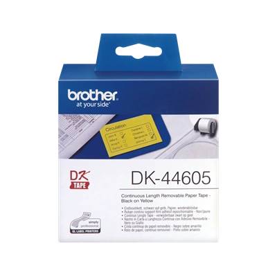 Brother Paper Tape BROTHER Removable Yellow Paper Tape 62mm x 30.48m (DK44605)