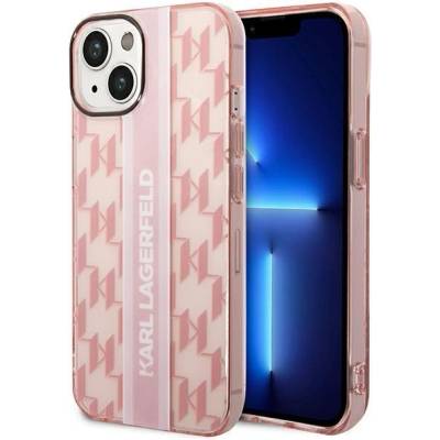 KARL LAGERFELD Кейс Karl Lagerfeld KLHCP14MHKLSPCP за iPhone 14 Plus 6.7"", твърд, розов / розов, Mono Vertical Stripe