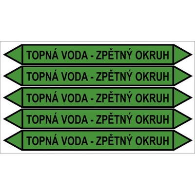 Značení potrubí, topná voda - zpětný okruh PZGL 008944