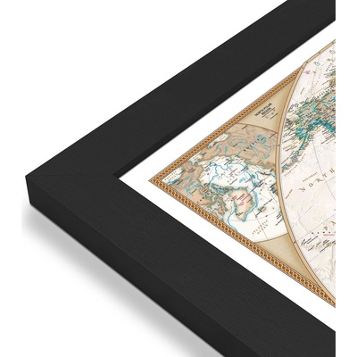 National Geographic Svět - nástěnná mapa Executive 188 x 122 cm Varianta: mapa v dřevěném rámu, Provedení: Pegi černý