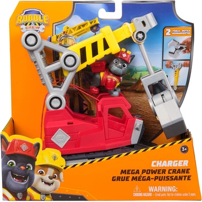 Spin Master Игрален комплект Spin Master Paw Patrol Rubble & Crew - Мега кранът на Чарджър (28525)
