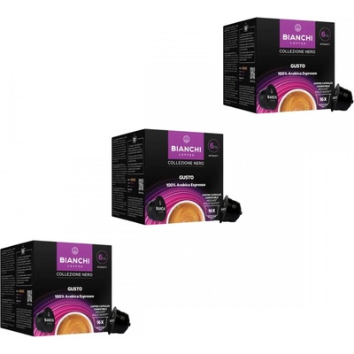 Bianchi Collezione Nero Gusto 100% Арабика 48 бр. (3 x 16 бр. ) кафе капсули система Dolce Gusto