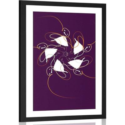 Plakát s paspartou tanec se stuhami na tmavém pozadí - 40x60 black